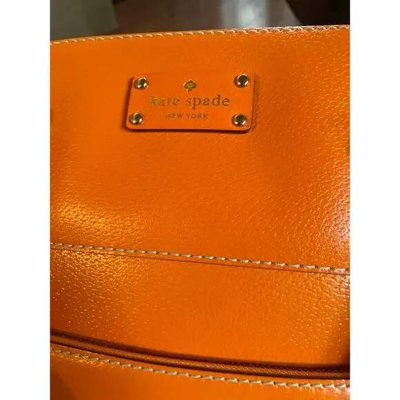 KATE SPADE Orange Wellesley Maeda Satchel Tote Bag Purse EXCELLENT CONDITION - Picture 4 of 9